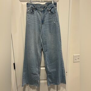 AE Women's Blue Super High Rise Baggy Wide-Leg Jeans